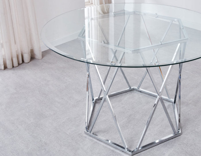 Escondido 48 inch Round Glass Top Table