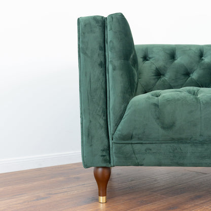Evelyn Dark Green Velvet Lounge Chair