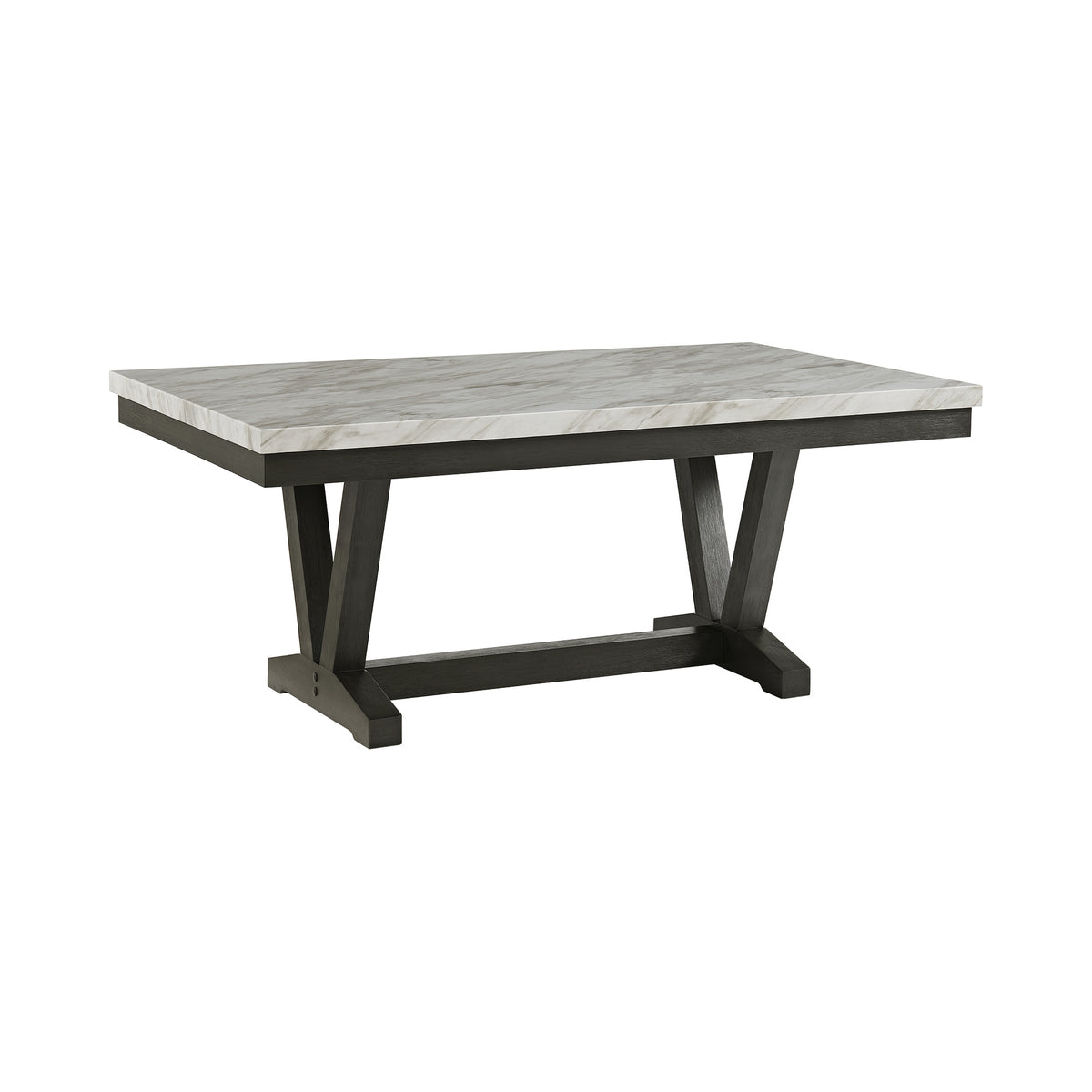 Everdeen 6Pc Dining Set In Charcoal-Table, Four Chairs & Bench