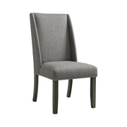 Everdeen Side Chair  W/ Grey Fabric And Nail Heads In Charcoal (2 Per Carton)