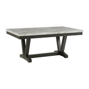 Everdeen 6PC Dining Set in Charcoal-Table, Four Chairs & Bench