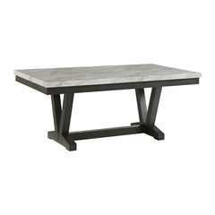 Everdeen 6PC Dining Set in Charcoal-Table, Four Chairs & Bench