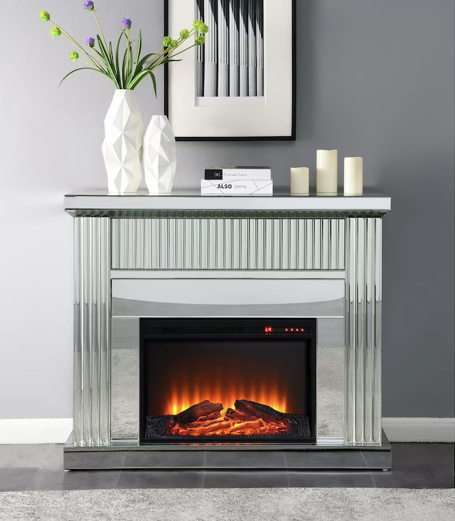 Ardell Fireplace with modern grey finish and remote control