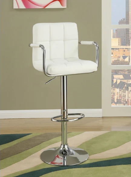 Adjustable White Bar Stool