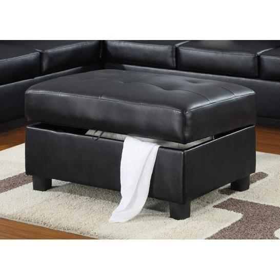 Otomana de almacenamiento negra