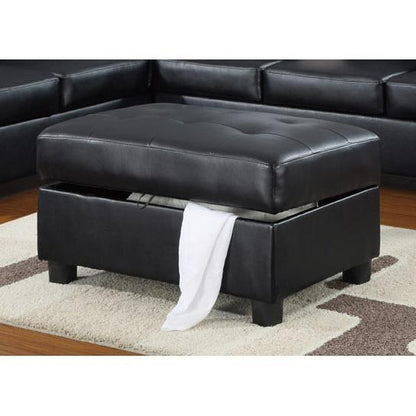 Otomana de almacenamiento negra