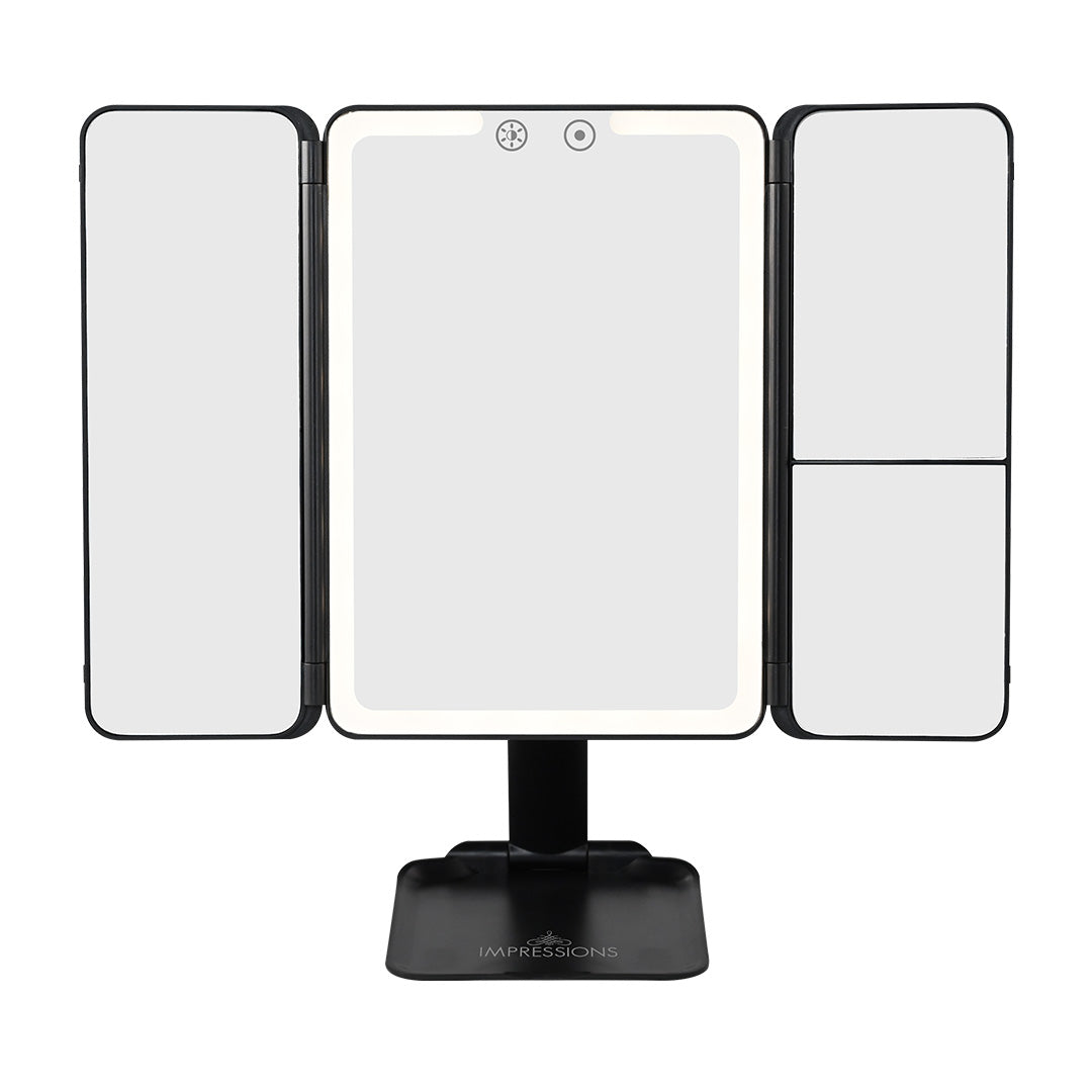 Flex Mini Trifold LED Makeup Mirror With Stand