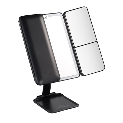 Flex Mini Trifold LED Makeup Mirror With Stand