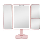 Flex Mini Trifold LED Makeup Mirror With Stand