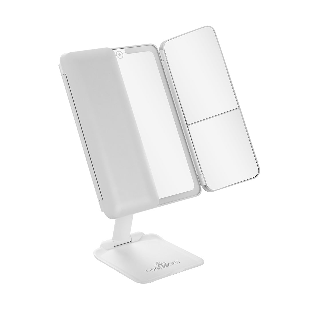 Flex Mini Trifold LED Makeup Mirror With Stand