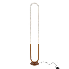 Lámpara de pie LED Zeon en dorado grueso y transparente