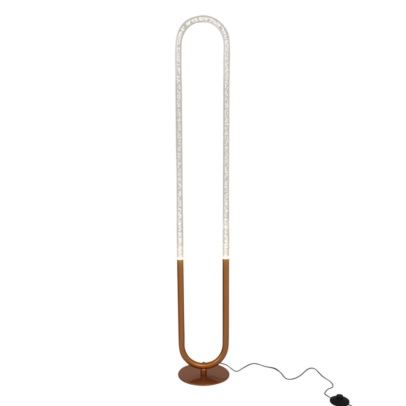 Lámpara de pie LED Zeon en dorado grueso y transparente