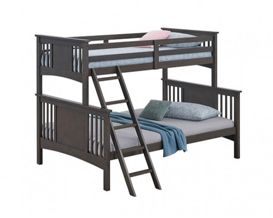 Spring Creek Twin/Full Bunk Bed in Gray