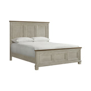 Farmington King Panel 3Pc Bedroom Set In Medium Brown And Washed Stone