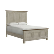 Farmington Queen Panel 3Pc Bedroom Set In Medium Brown And Washed Stone