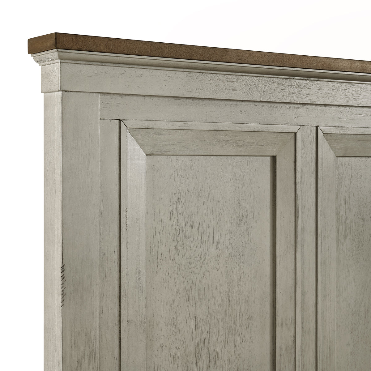 Farmington King 4PC Bedroom Set with 2 Nightstands & Chest in Medium Brown and Washed Stone