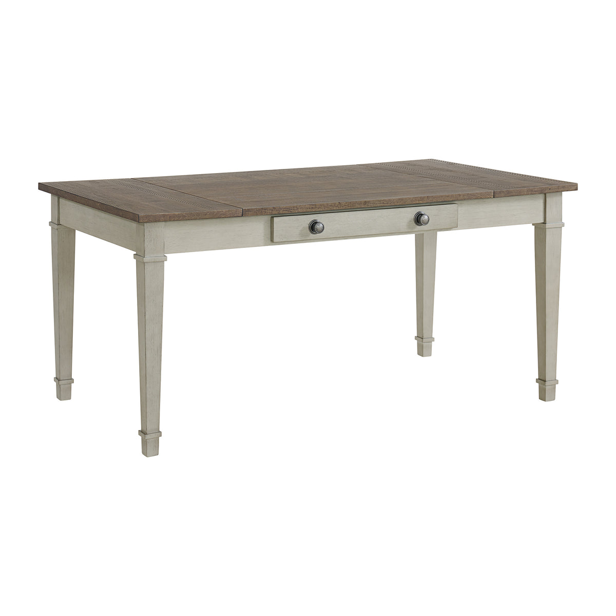 Farmington Rectangular Dining Table In Medium Brown And Washed Stone