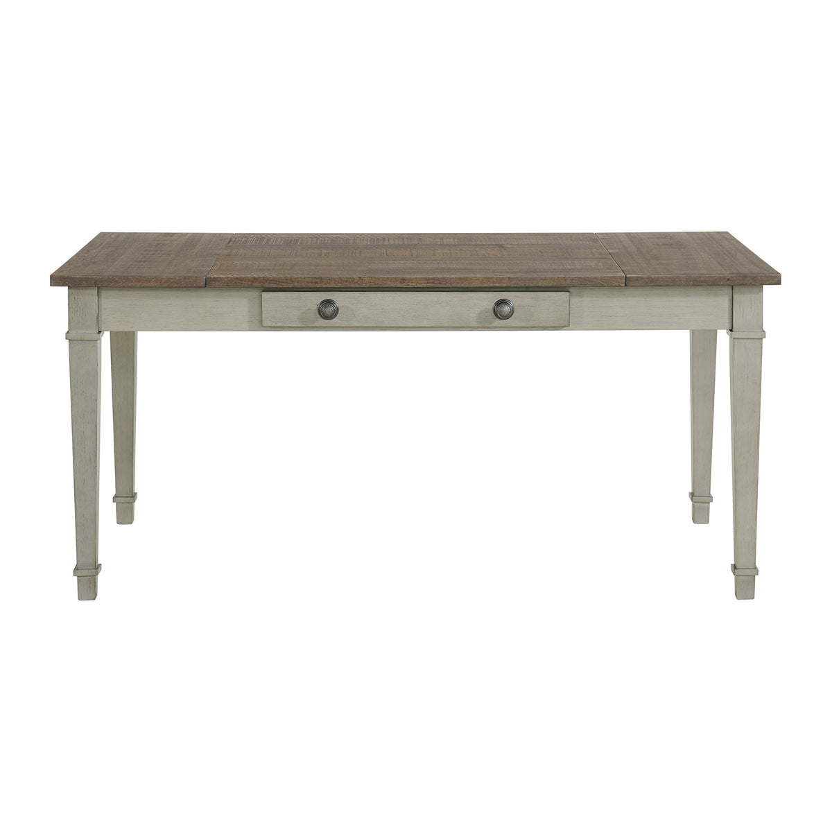 Farmington Rectangular Dining Table In Medium Brown And Washed Stone