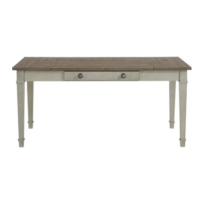 Farmington Rectangular Dining Table in Medium Brown and Washed Stone