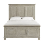 Farmington Queen Panel Bed in Medium Brown and Washed Stone