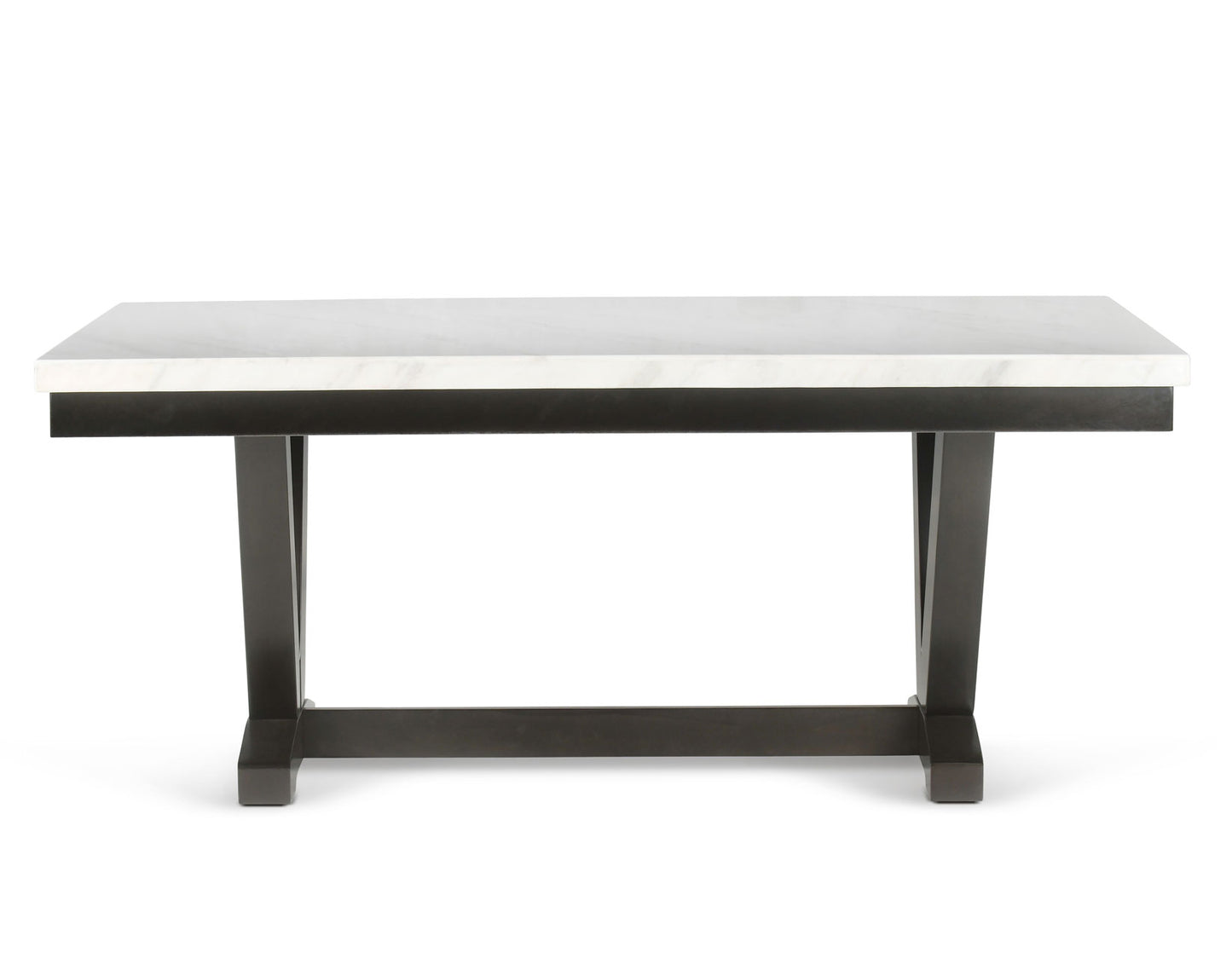 Mesa de comedor de mármol blanco Finley de 72 pulgadas 