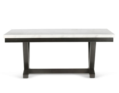 Mesa de comedor de mármol blanco Finley de 72 pulgadas 