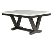 Mesa de comedor de mármol blanco Finley de 72 pulgadas 