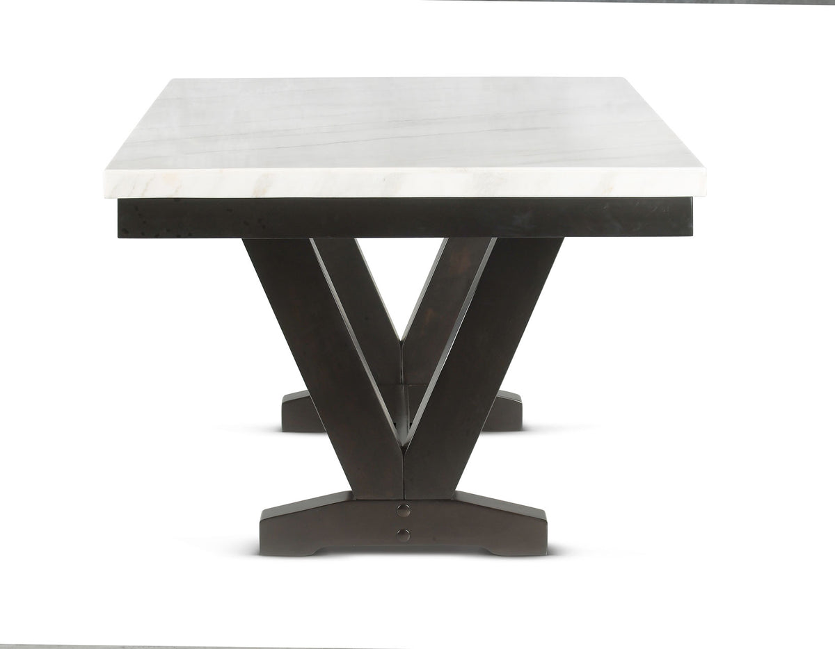 Mesa de comedor de mármol blanco Finley de 72 pulgadas 