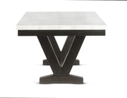 Mesa de comedor de mármol blanco Finley de 72 pulgadas 