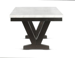 Mesa de comedor de mármol blanco Finley de 72 pulgadas 