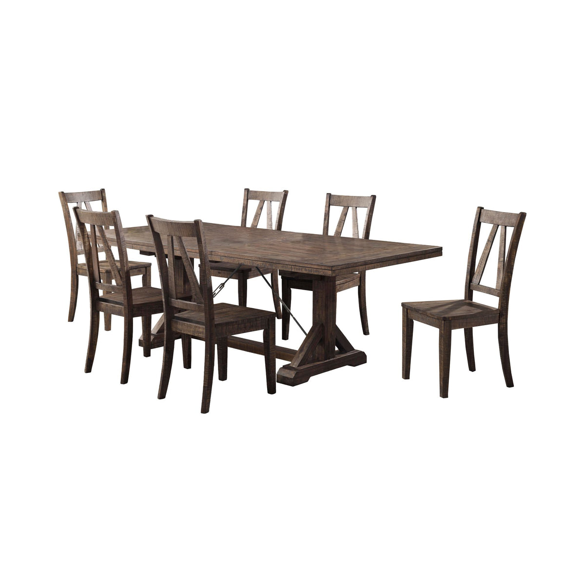 Finn 7PC Dining Set - Table & 6 Wooden Side Chairs