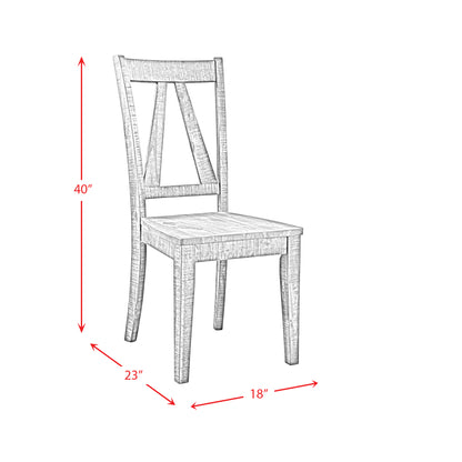 Finn 5PC Dining Set-Table & 4 Wooden Side Chairs