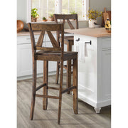 Finn 30" Bar Slat Back Stool w/Wood Seat (3A Packing) (2 Per Carton)