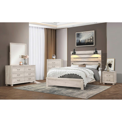 Fort Worth 2-Drawer Nightstand with USB in White