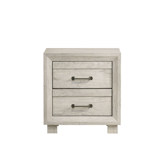 Fort Worth 2-Drawer Nightstand with USB in White