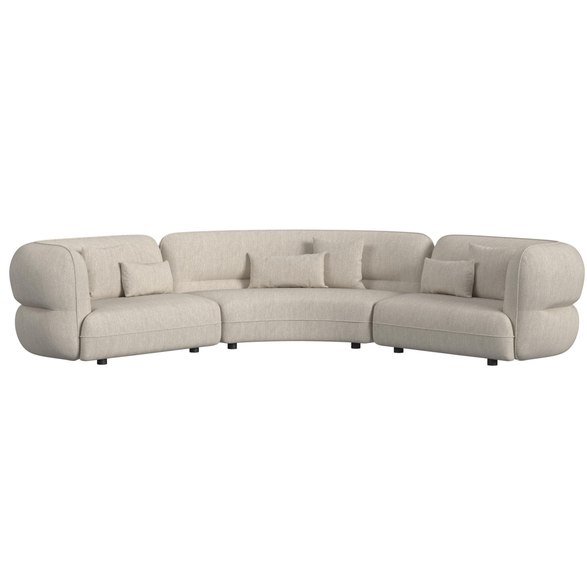 Four Seasons Sectional Set In Woolen Camel With 6 Pillows