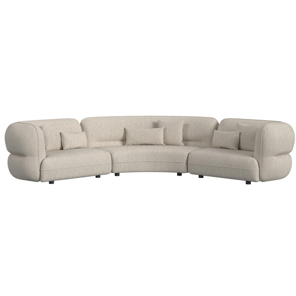 Four Seasons Sectional Set In Woolen Camel With 6 Pillows
