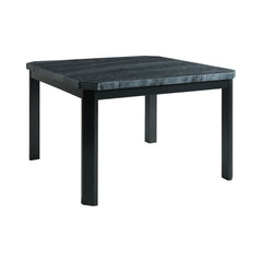 Francesca Grey Marble Square 5Pc Counter Height Dining Set-Table & Four Black Pu Chairs