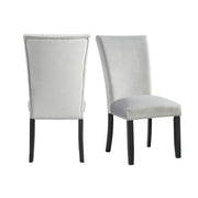 Francesca Rectangular Dining Grey Velvet Side Chair W/ Nailhead Trim (2 Per Pack)
