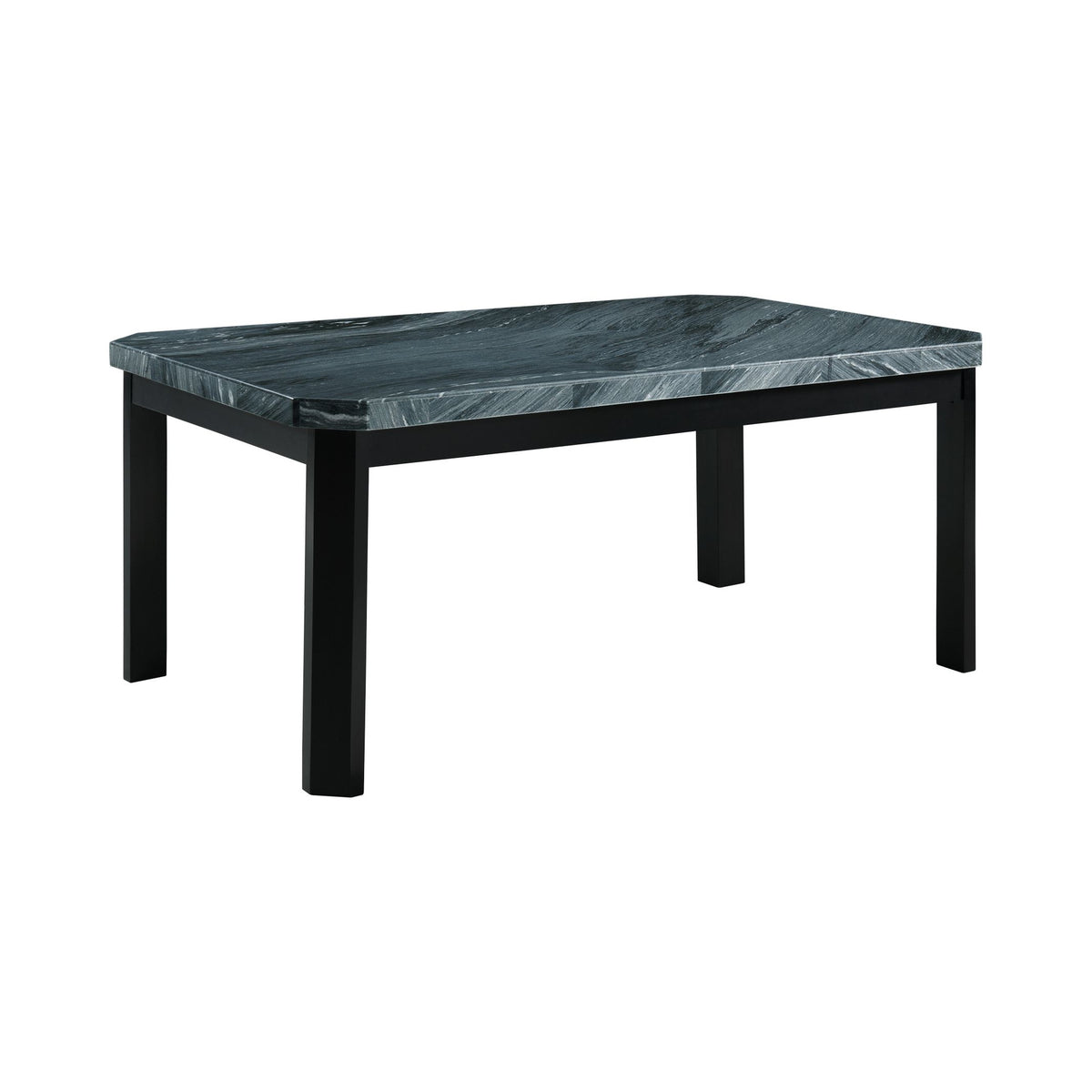 Francesca Grey Marble Rectangular 5Pc Dining Set-Table & Four Grey Velvet Chairs