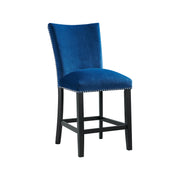 Francesca Grey Marble Square 5PC Counter Height Dining Set-Table & Four Blue Velvet Chairs