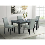 Francesca Grey Marble Rectangular 5PC Dining Set-Table & Four Grey PU Chairs