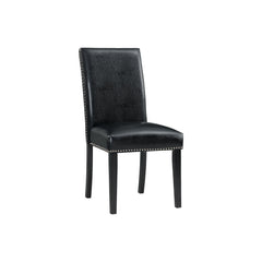 Francesca Grey Marble Rectangular 5PC Dining Set-Table & Four Black PU Chairs