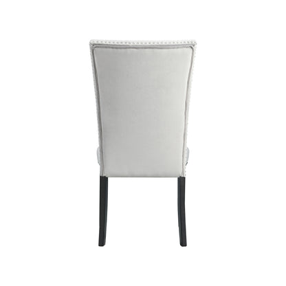 Francesca Rectangular Dining Grey Velvet Side Chair W/ Nailhead Trim (2 Per Pack)