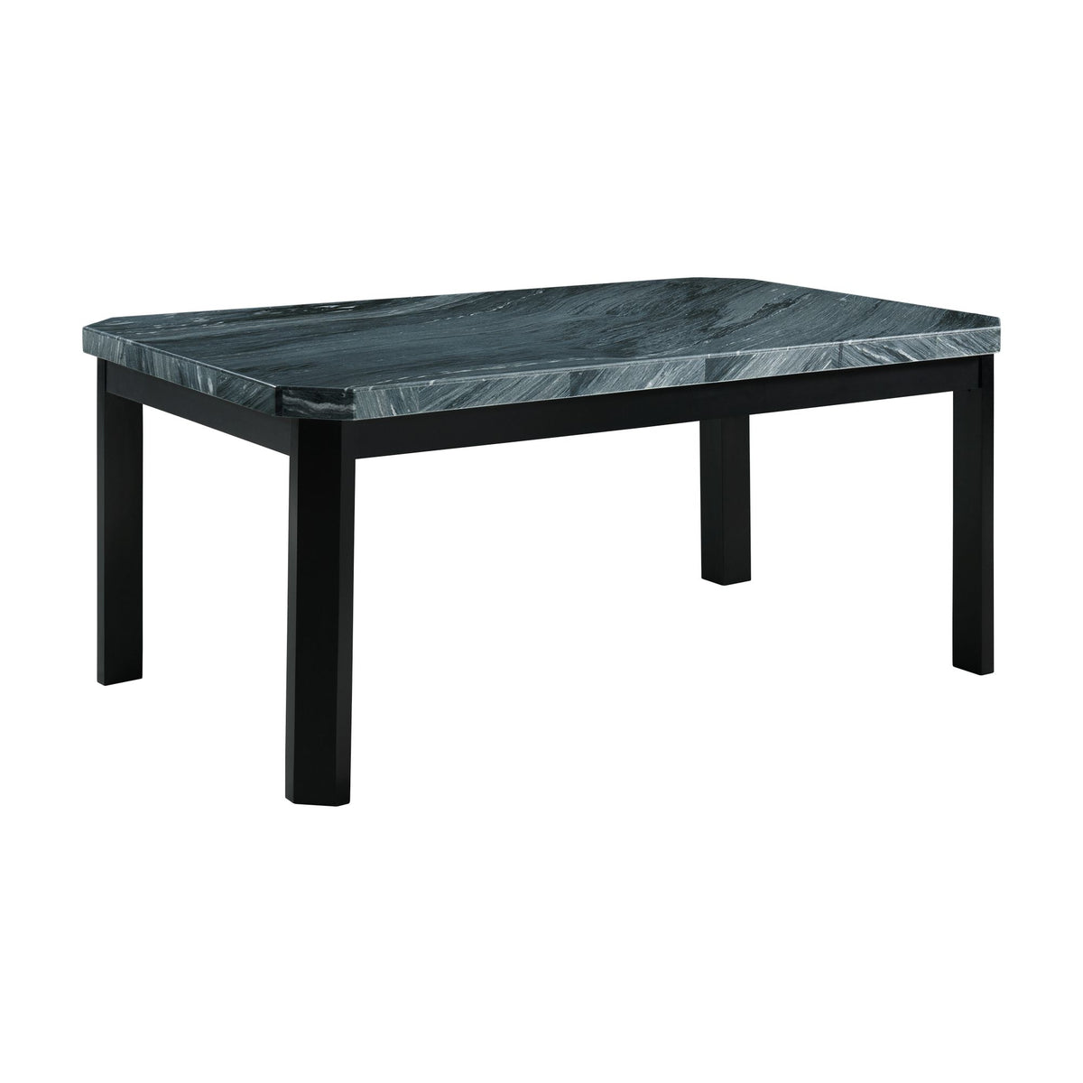 Francesca Grey Marble Rectangular 5Pc Dining Set-Table & Four Grey Pu Chairs