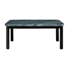 Francesca Grey Marble Rectangular 5PC Dining Set-Table & Four Grey Velvet Chairs