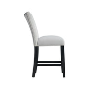 Francesca Grey Marble Square 5PC Counter Height Dining Set-Table & Four Grey Velvet Chairs