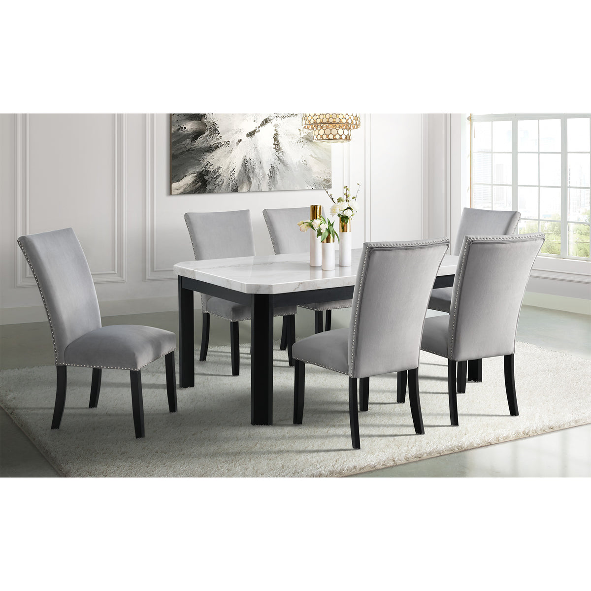 Francesca White Standard Height Dining Table