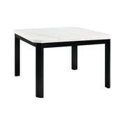 Francesca White Marble Square 5PC Counter Height Dining Set-Table & Four Blue Velvet Chairs