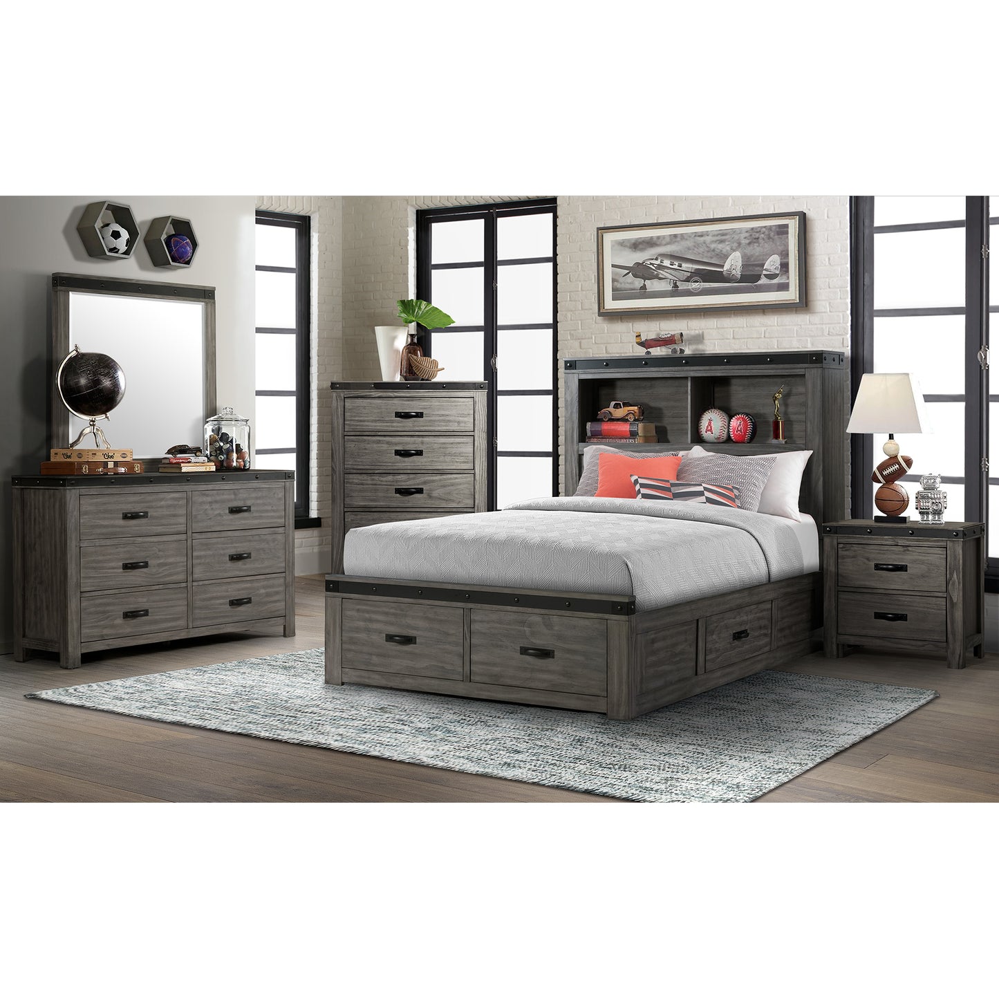 Wade Youth Full Platform Storage Bed